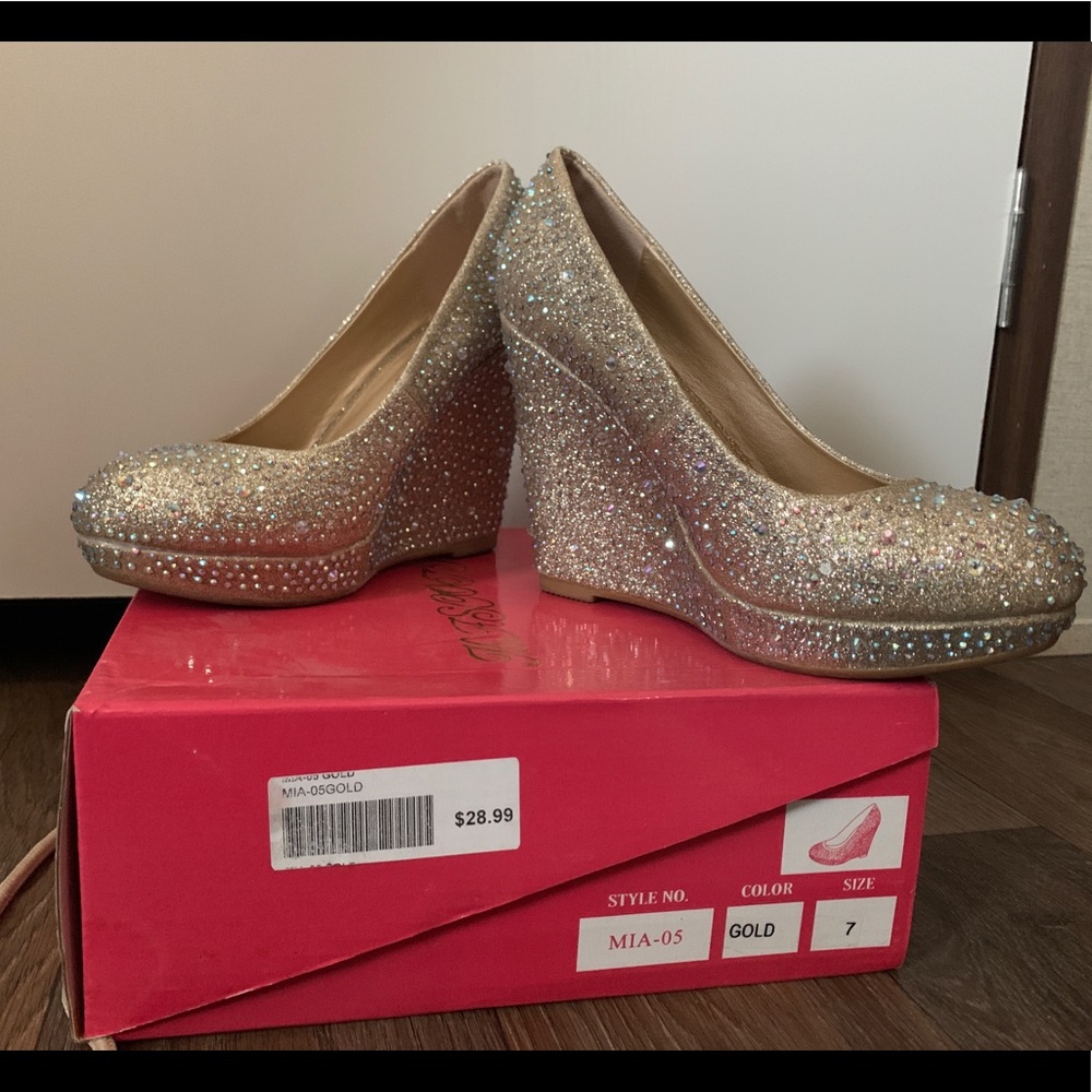 Sodas Gold glitter Wedges